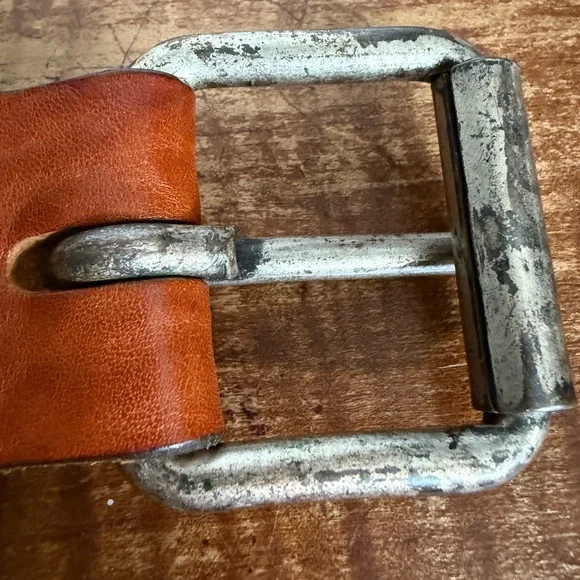 Vintage Replay Cognac Leather Belt with Metal Buckle - Picture 13 of 13
